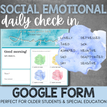 Preview of Social Emotional Daily Check-In