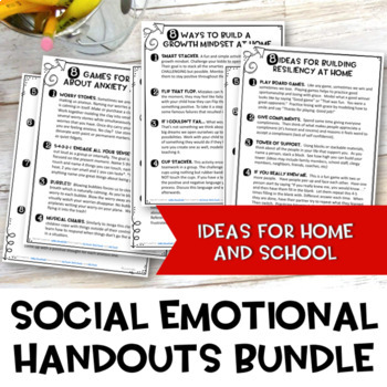 Preview of Social Emotional Handouts Bundle | Emotion Games | Growing Bundle