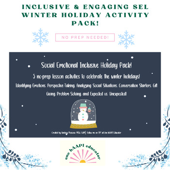 Preview of Inclusive & Engaging SEL Winter Holiday Activity Pack! FLS & ASD, Grades 6-12