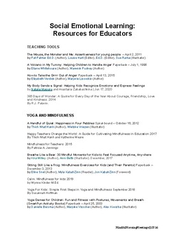 Preview of Social Emotional Learning:  A List of Books and Resources for Educators