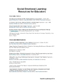 Social Emotional Learning:  A List of Books and Resources 