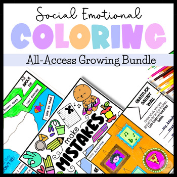 Preview of Social Emotional Learning Coloring Page Bundle | Morning Work Ideas