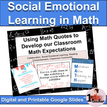 Preview of Social Emotional Learning Activities | Collaborative Math | Back to School