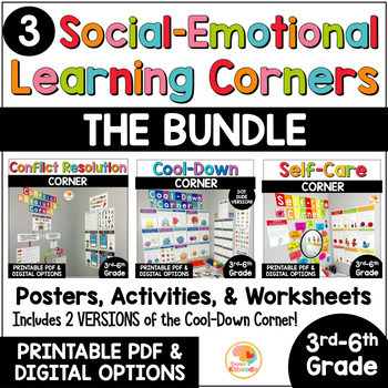 Preview of Social-Emotional Learning Activities: Cool Down Corner, Posters, Signs, and MORE