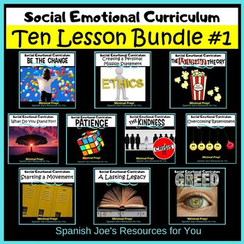 Preview of Social Emotional Learning Skills & Activities - 10 Lesson Curriculum Bundle #1