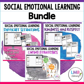 Preview of Social Emotional Learning Activities, Digital and Paper Bundle