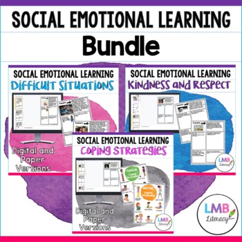 Social Emotional Learning Activities, Digital and Paper Bundle by LMB ...