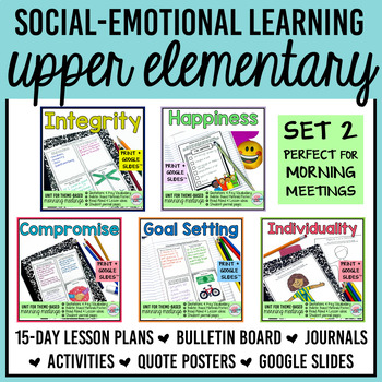 Preview of Social Emotional Learning Activities, SEL Morning Meeting Print Google Slides 2