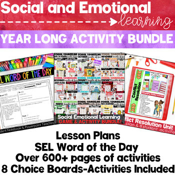 Preview of Social Emotional Learning Activities SEL Social Skills Bundle