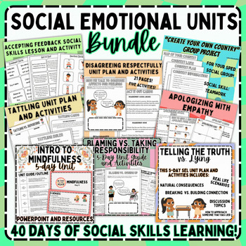 Social/Emotional Learning 5-Day Units Bundle | Special Ed. | Lesson Plan