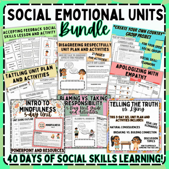 Preview of Social/Emotional Learning 5-Day Units Bundle | Special Ed. | Lesson Plan