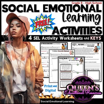 Preview of FREE | Social Emotional Learning Activity Worksheets | Life Skills Activities