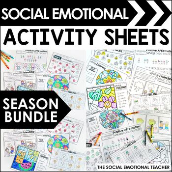 Preview of Social Emotional Learning Activity Worksheets Seasonal Bundle