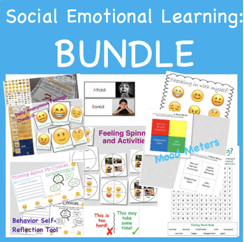 Social Emotional Learning BUNDLE (Mood Meters, Check-in Charts, Games ...