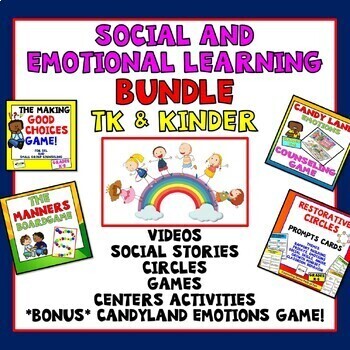 Preview of Social & Emotional Learning BUNDLE for Pre-K - Kinder Games & BEHAVIOR CHARTS!