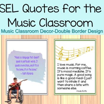 Preview of Music Social Emotional Learning (SEL) Based Motivational Quote Room Decor