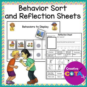 Preview of Occupational Therapy SEL Skills Behavior Sort & Reflection Sheets & Activities
