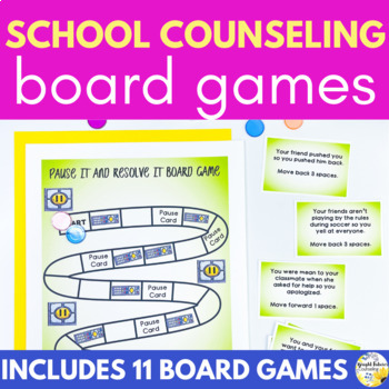 Preview of School Counseling SEL Board Game Bundle - Character Education Games