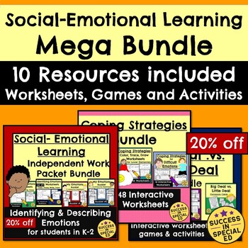 Social Emotional Learning Bundle Emotions Big Deal Little Deal Coping ...