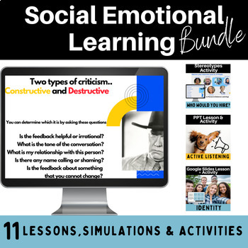 Preview of Social Emotional Learning Bundle: SEL Grades 8-12