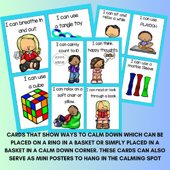 Social Emotional Learning Calm Down Corner Posters and Calming Cards