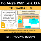 Social Emotional Learning Choice Board | SEL Activities | 