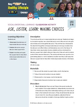 Preview of Social-Emotional Learning Classroom Activity: Making Choices