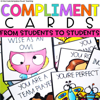 Preview of Compliment Cards Social Emotional Learning Positive Behavior Management