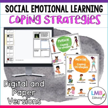 Preview of Social Emotional Learning, Coping Strategies, Digital and Paper Scenarios
