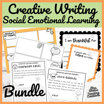 Preview of Social Emotional Learning Creative Writing Worksheets & Activities Bundle