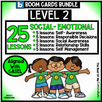 Preview of Social Emotional Learning Curriculum 2nd grade | BOOM CARDS | Social Skills