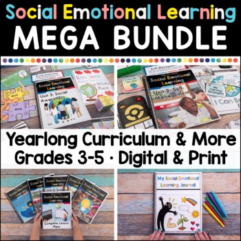 Preview of Social Emotional Learning Curriculum Elementary MEGA Bundle Lessons & Activities