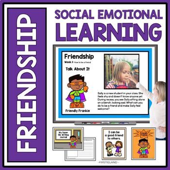Preview of Being A Good Friend Social Skills Kindergarten 1st Grade SEL Activities Scenario