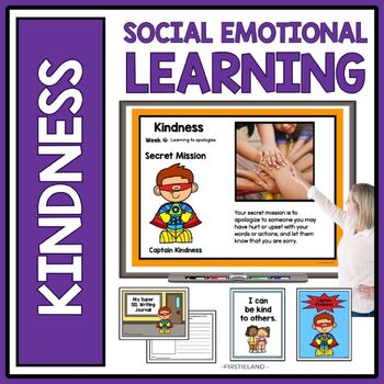 Preview of Kindness Lesson World Kindness Day First Grade SEL Activities And Daily Slides
