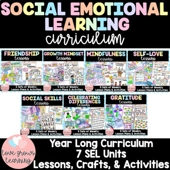 Preview of Social Emotional Learning Curriculum - Year Long SEL Lessons and Activities