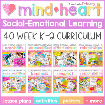 Preview of Social Emotional Learning Activities, Social Skills, Kindness SEL Curriculum K-2