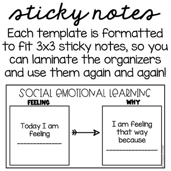 Social Emotional Learning | Graphic Organizers | Sticky Notes | Writing ...