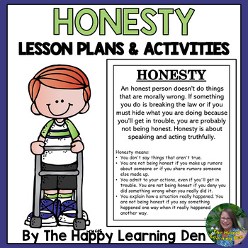 Preview of Social Emotional Learning - HONESTY Lesson Plans + Writing Activities