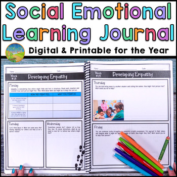 Preview of Social Emotional Learning Journal - SEL Skills Workbook & Activities