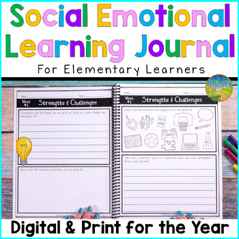 Preview of Social Emotional Learning Journal - Elementary SEL Skills Workbook & Activities