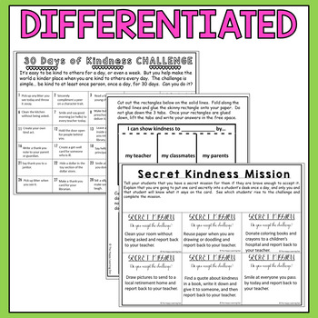 Social Emotional Learning KINDNESS Lesson Plans and Writing Activities