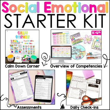 Preview of Social Emotional Learning Kit with Calm Corner, Assessments, Lesson Plans & More
