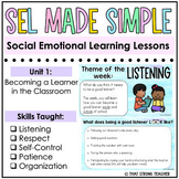 Social Emotional Learning Lessons (Unit 1)