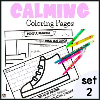 Preview of Social Emotional Learning Mindful Calm Coloring Pages for May Morning Work