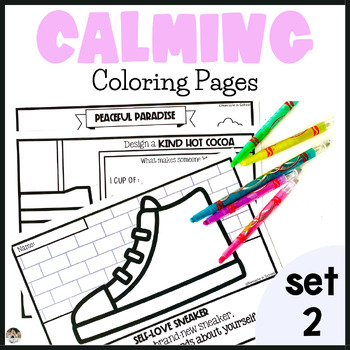Preview of Social Emotional Learning Mindful Calm Coloring Pages for June Morning Work
