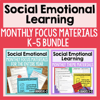 Preview of Social Emotional Learning Monthly Themes Curriculum With Lessons & Activities