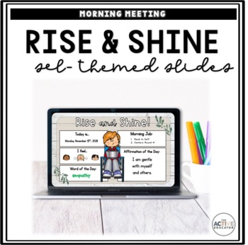 Preview of Social-Emotional Learning Morning Meeting Digital Slides | Daily Affirmations