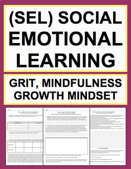 Preview of Grit, Growth Mindset, Mindfulness Social Emotional Learning Activities