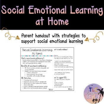 Preview of Social Emotional Learning Parent Handout