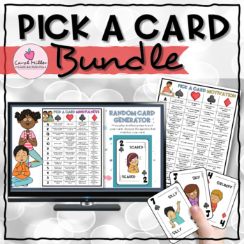 Preview of Social Emotional Learning Pick A Card Bundle | Counseling Prompts